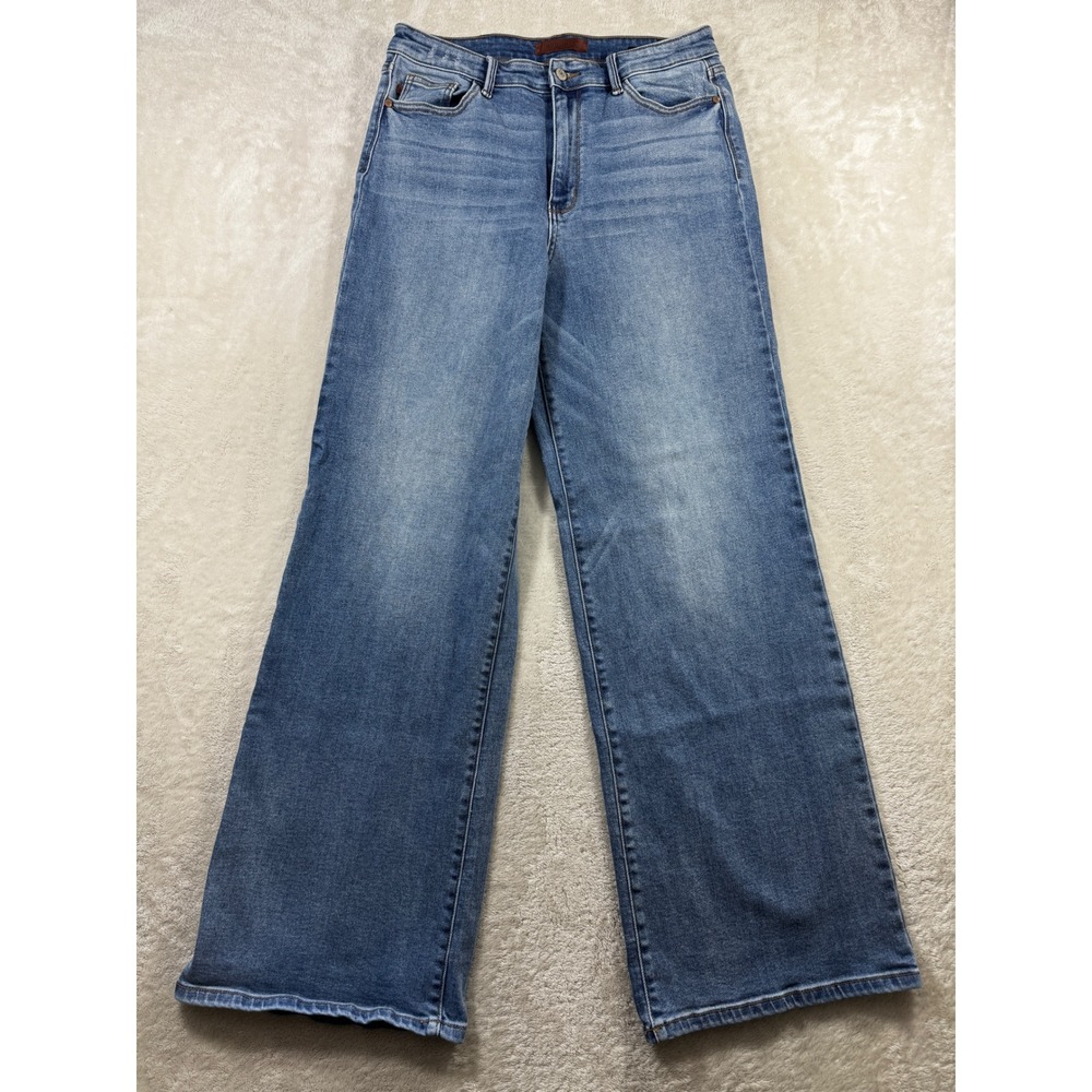 Judy Blue Womens Wide Leg High Rise Blue Denim Jeans 13/31 Meas: 31x32.5